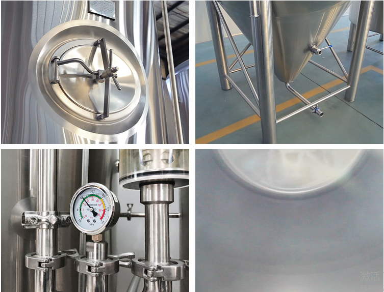 Wemac 1000L 4船啤酒酿造系统啤酒厂由不锈钢制成，广泛应用于酒店